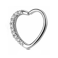 Piercing Daith Modelo 1 Coração Torção Zircônias Aço